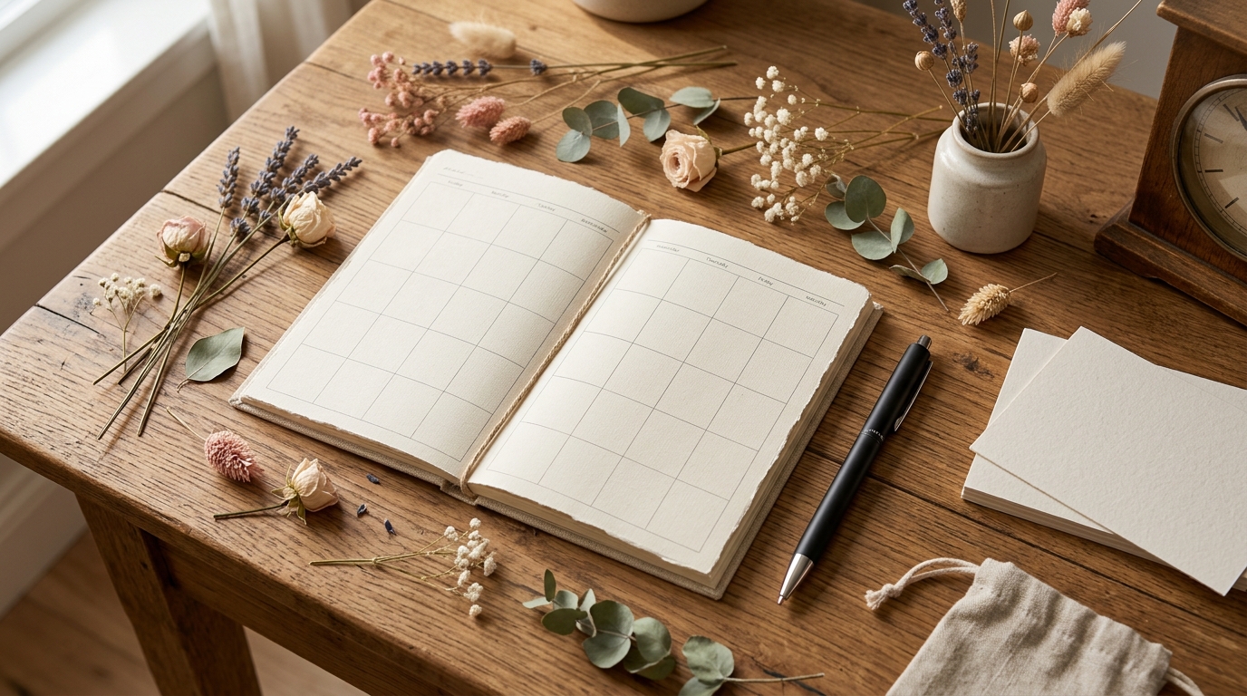 Calendrier papier pour noter les dates du cycle menstruel