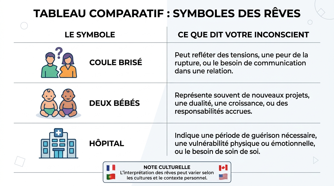 Tableau comparatif significations rêves grossesse ex jumeaux