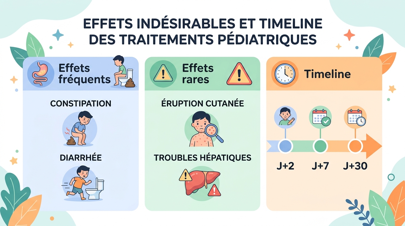 Tableau effets secondaires Inexium nourrisson par fréquence et délai