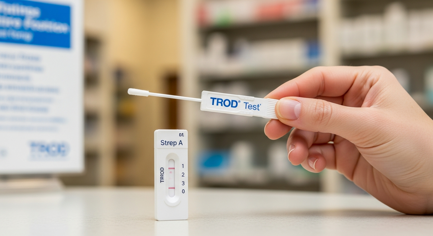 Test TROD streptocoque A en pharmacie pour diagnostiquer la scarlatine