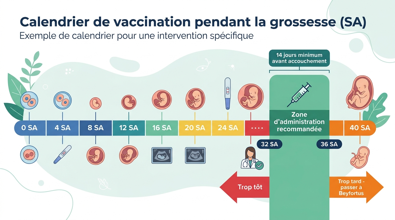 Calendrier vaccination bronchiolite semaine 32 à 36 grossesse