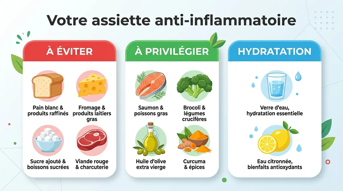 Infographie aliments interdits et autorisés polyarthrite régime anti-inflammatoire