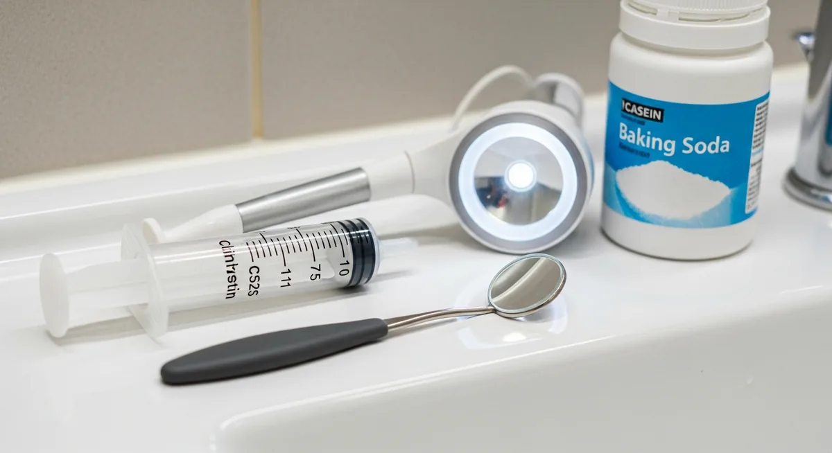 Kit extraction caséum avec seringue irrigation sans aiguille et cuillère ergonomique