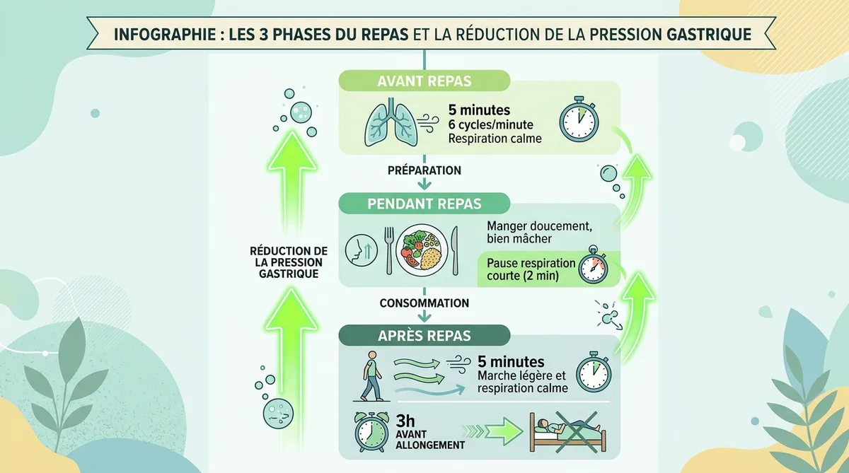 Protocole respiration 3 phases avant pendant après repas extrasystoles