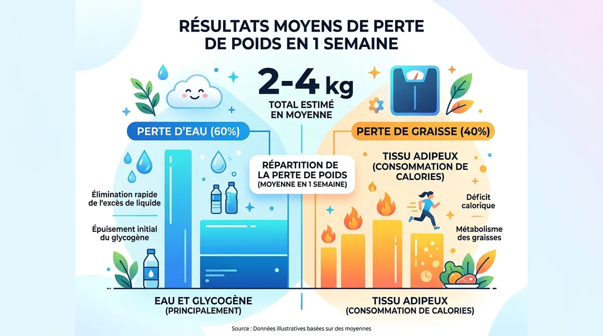 Infographie résultats perte poids régime œufs durs