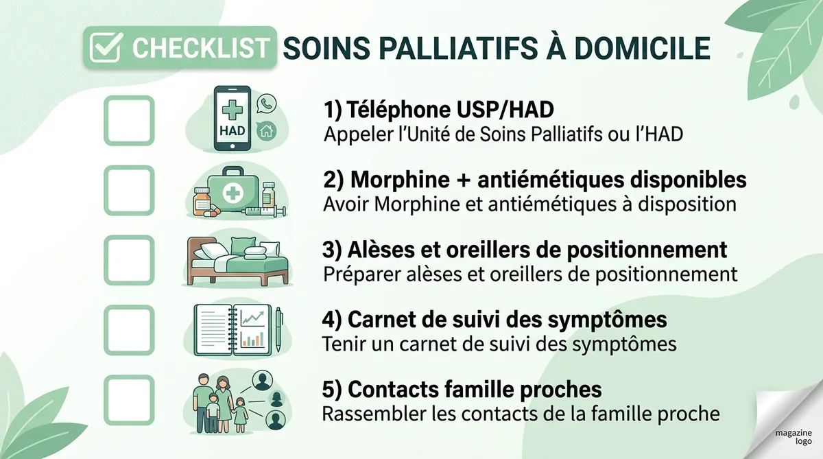 Checklist pratique aidants cancer os phase terminale soins domicile