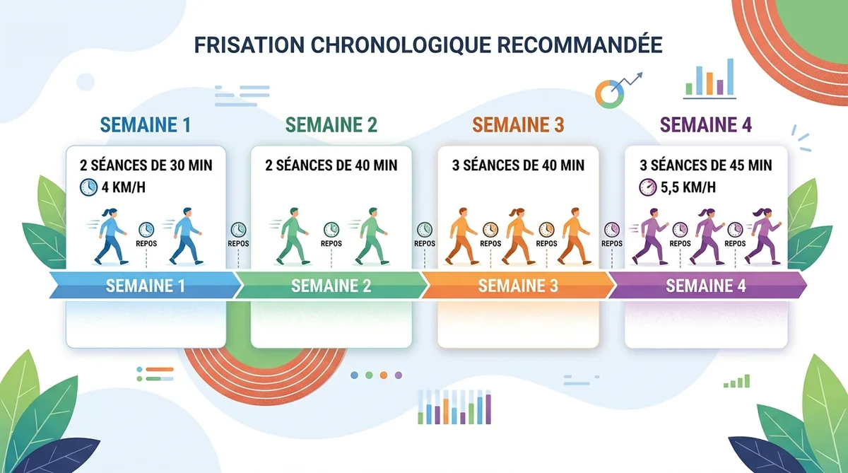 Planning progression débutant marche nordique 4 semaines