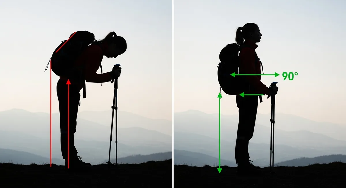 Comparaison posture incorrecte et correcte marche nordique